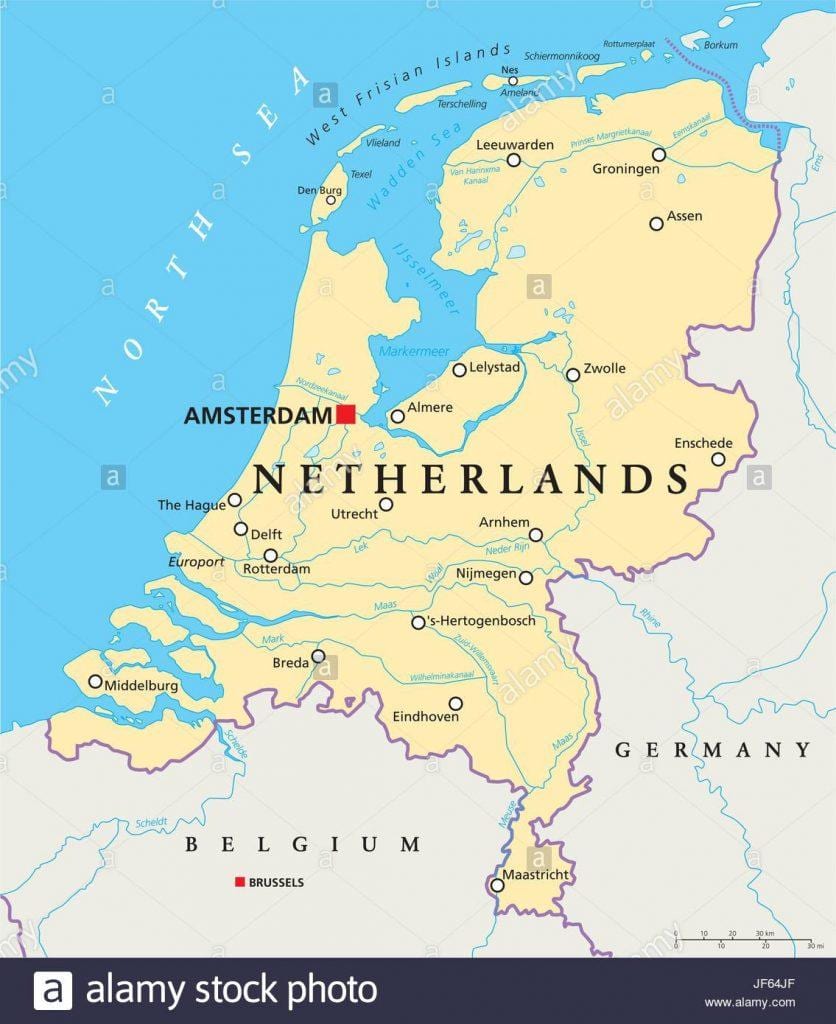 Harta e Roterdamit dhe amsterdam