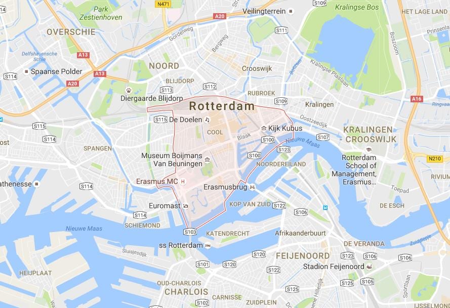Harta e parkut dhe të ngasin Rotterdam